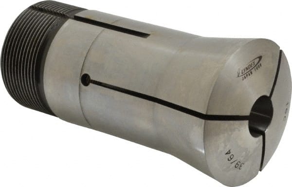 Lyndex - 39/64 Inch 16C Round Collet - 1-11/16 - 20 Internal Thread, M47.50 x 1.75 External Thread, 4.31 Inch Overall Length, 0.0011 Inch TIR - Exact Tooling