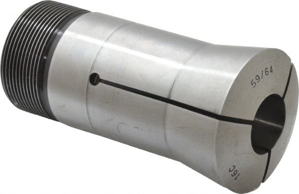 Lyndex - 59/64 Inch 16C Round Collet - 1-11/16 - 20 Internal Thread, M47.50 x 1.75 External Thread, 4.31 Inch Overall Length, 0.0011 Inch TIR - Exact Tooling