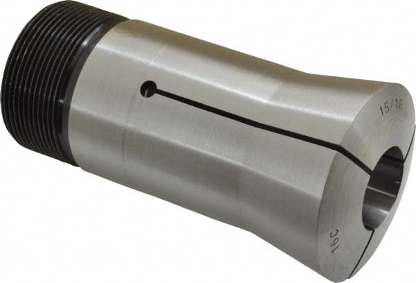 Lyndex - 15/16 Inch 16C Round Collet - 1-11/16 - 20 Internal Thread, M47.50 x 1.75 External Thread, 4.31 Inch Overall Length, 0.0011 Inch TIR - Exact Tooling