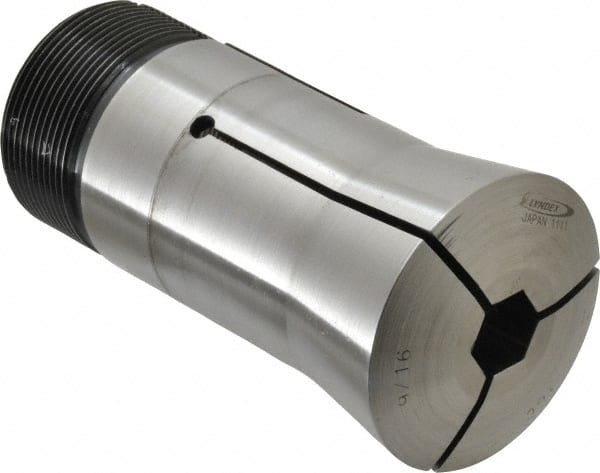 Lyndex - 9/16 Inch 16C Hex Collet - 1-11/16 - 20 Internal Thread, M47.50 x 1.75 External Thread, 4.31 Inch Overall Length, 0.0011 TIR - Exact Tooling