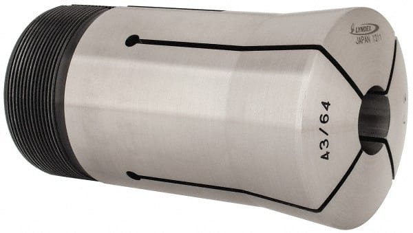Lyndex - 43/64 Inch Round 3J Collet - 3-3/4 Inch Overall Length, 1.988-20 Inch External Thread - Exact Tooling