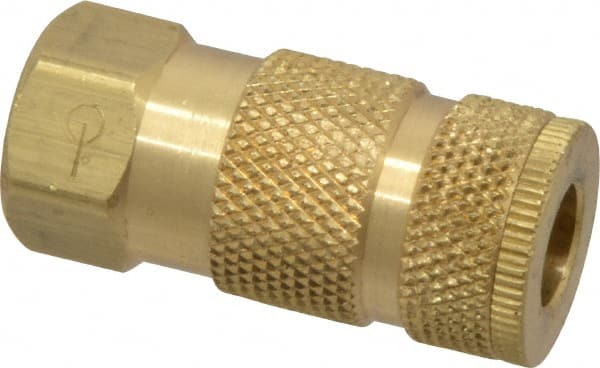 Coilhose Pneumatics - 3/8 Female NPT ARO Pneumatic Hose Coupler - Brass, 1/4" Body Diam - Exact Tooling