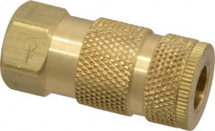 Coilhose Pneumatics - 3/8 Female NPT ARO Pneumatic Hose Coupler - Brass, 1/4" Body Diam - Exact Tooling