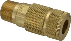 Coilhose Pneumatics - 3/8 Male NPT Tru-Flate Automotive Pneumatic Hose Coupler - Brass, 1/4" Body Diam - Exact Tooling