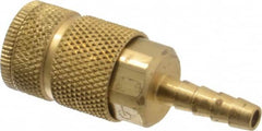 Coilhose Pneumatics - Hose Barb Tru-Flate Automotive Pneumatic Hose Coupler - Brass, 1/4" Body Diam, 1/4" Hose ID - Exact Tooling