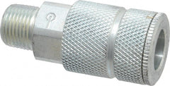 Coilhose Pneumatics - 3/8 Male NPT Tru-Flate Automotive Pneumatic Hose Coupler - Plated Steel, 3/8" Body Diam - Exact Tooling
