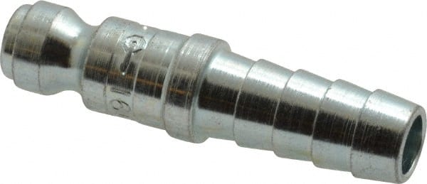 Coilhose Pneumatics - Hose Barb Tru-Flate Automotive Pneumatic Hose Connector - Plated Steel, 1/4" Body Diam, 3/8" Hose ID - Exact Tooling
