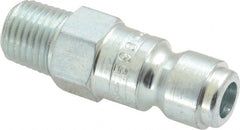 Coilhose Pneumatics - 1/4 Male NPT Tru-Flate Automotive Pneumatic Hose Connector - Plated Steel, 3/8" Body Diam - Exact Tooling