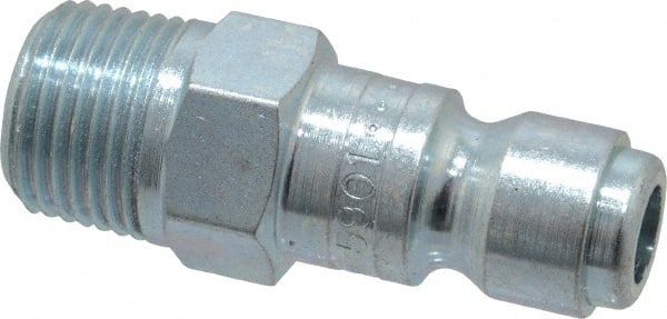 Coilhose Pneumatics - 3/8 Male NPT Tru-Flate Automotive Pneumatic Hose Connector - Plated Steel, 3/8" Body Diam - Exact Tooling