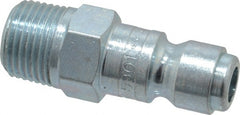 Coilhose Pneumatics - 3/8 Male NPT Tru-Flate Automotive Pneumatic Hose Connector - Plated Steel, 3/8" Body Diam - Exact Tooling