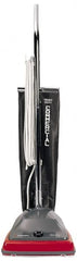 Sanitaire - Single Motor Lightweight Upright Vacuum Cleaner - 12" Cleaning Width, 5" Amps, Comfort Hand Grip, Gray with Black Bag - Exact Tooling