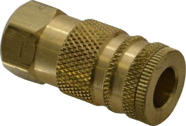 Coilhose Pneumatics - 3/8 Female NPT Industrial Pneumatic Hose Coupler - Brass, 1/4" Body Diam - Exact Tooling