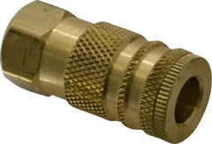 Coilhose Pneumatics - 3/8 Female NPT Industrial Pneumatic Hose Coupler - Brass, 1/4" Body Diam - Exact Tooling