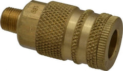 Coilhose Pneumatics - 1/8 Male NPT Industrial Pneumatic Hose Coupler - Brass, 1/4" Body Diam - Exact Tooling