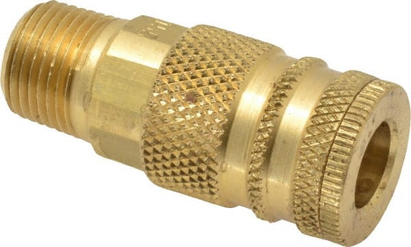 Coilhose Pneumatics - 3/8 Male NPT Industrial Pneumatic Hose Coupler - Brass, 1/4" Body Diam - Exact Tooling