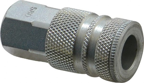 Coilhose Pneumatics - 3/8 Female NPT Industrial Pneumatic Hose Coupler - Plated Steel, 3/8" Body Diam - Exact Tooling