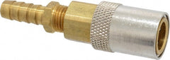 Coilhose Pneumatics - Hose Barb Non-Valved Moldflow Pneumatic Hose Straight Coupler - Brass, 3/8" Body Diam, 3/8" Hose ID - Exact Tooling