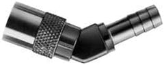Coilhose Pneumatics - Hose Barb Non-Valved Moldflow Pneumatic Hose 45° Non-Valved Coupler - Brass, 1/4" Body Diam, 1/4" Hose ID - Exact Tooling