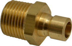 Coilhose Pneumatics - 1/2-14" NPT, 3/8" Body Diam, Coolant & Fluid Line Male Connectors - Brass - Exact Tooling