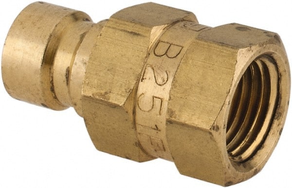 Coilhose Pneumatics - 1/8-27" NPT, 1/4" Body Diam, Coolant & Fluid Line Female Connectors - Brass - Exact Tooling
