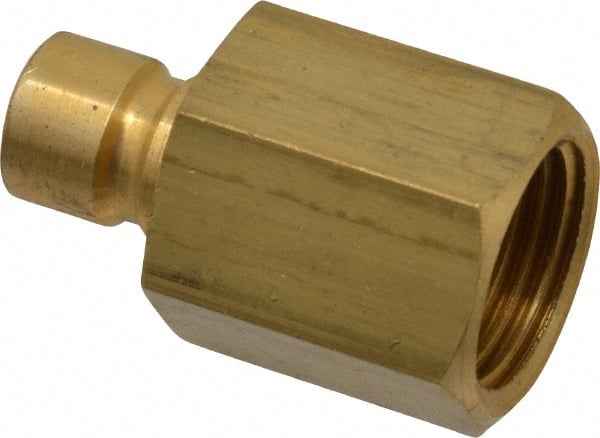 Coilhose Pneumatics - 1/2-14" NPT, 3/8" Body Diam, Coolant & Fluid Line Female Connectors - Brass - Exact Tooling