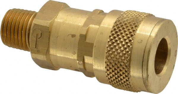 Coilhose Pneumatics - 1/4 Male NPT Universal Pneumatic Hose Coupler - Brass, 1/4" Body Diam - Exact Tooling