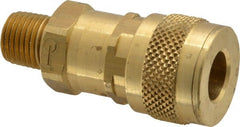 Coilhose Pneumatics - 1/4 Male NPT Universal Pneumatic Hose Coupler - Brass, 1/4" Body Diam - Exact Tooling