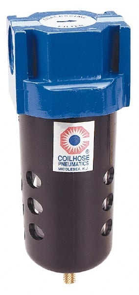 Coilhose Pneumatics - 3/8" Port Coalescing Filter - Aluminum Bowl, 0.3 Micron Rating, 7-1/2" High - Exact Tooling