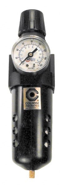 Coilhose Pneumatics - 3/4" NPT Port Standard 1 Piece Filter/Regulator FRL Unit - Metal Bowl, 125 SCFM, 250 Max psi, 10.5" High, Automatic Drain - Exact Tooling