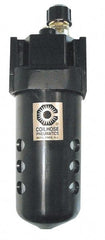 Coilhose Pneumatics - 3/8 NPT Port, 250 Max psi, Standard Lubricator - Metal Bowl, Cast Aluminum Body, 160 CFM, 250°F Max, 2-3/4" Wide x 8" High - Exact Tooling