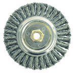 6" Filler Pass Brush - .023 Steel Wire; 5/8-11 Dbl-Hex Nut - Dually Weld Cleaning Brush - Exact Tooling