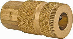 Coilhose Pneumatics - 1/4 Female NPT ARO Pneumatic Hose Coupler - Brass, 1/4" Body Diam - Exact Tooling