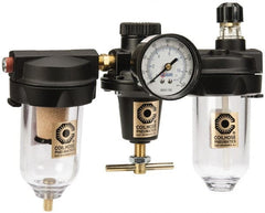 Coilhose Pneumatics - 1/4 NPT Heavy-Duty 3 Pc Filter-Regulator-Lubricator FRL Unit with Pressure Gauge - Exact Tooling