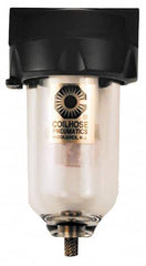 Coilhose Pneumatics - 1/4" Port, 5" High, FRL Filter with Polycarbonate Bowl & Automatic Drain - 150 Max psi, 120°F Max, 4 oz Bowl Capacity - Exact Tooling