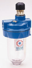 Coilhose Pneumatics - 1/4 NPT Port, 250 Max psi, Heavy-Duty Lubricator - Metal Bowl with Sight Glass, Cast Aluminum Body, 25.5 CFM, 250°F Max, 3" Wide x 7" High - Exact Tooling