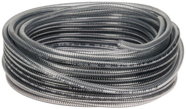 Kuriyama of America - 1/4" ID x 1/2" OD, 100' Long, PVC Tube - Clear, 250 Max psi - Exact Tooling
