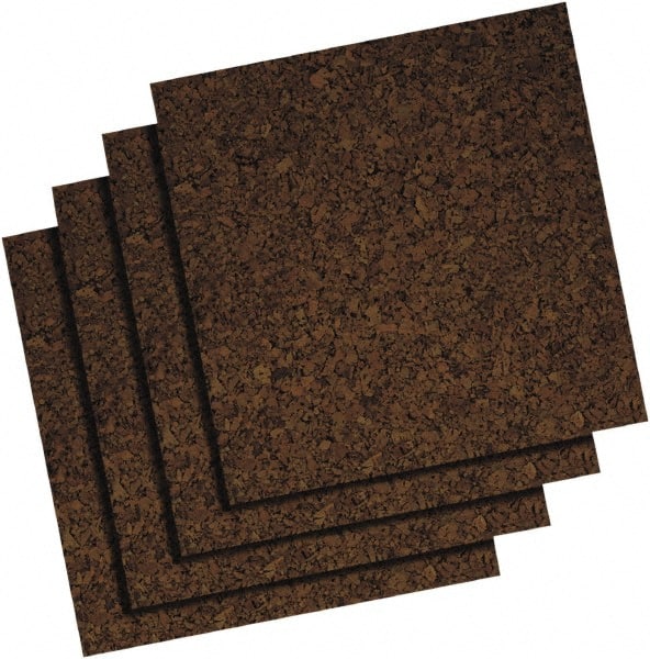 Quartet - 12" Wide x 12" High Adhesive Cork Board - Brown - Exact Tooling