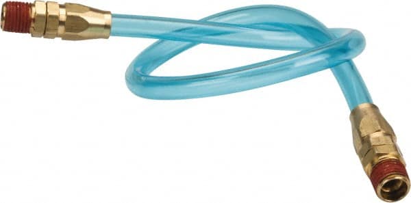 Coilhose Pneumatics - 1/4" ID 1-1/2' Long Lead-In Whip Hose - MNPT Swivel x MNPT Swivel Ends, 140 Working psi, -20 to 165°F, 1/4" Fitting, - Exact Tooling