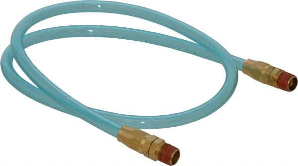 Coilhose Pneumatics - 1/4" ID 3' Long Lead-In Whip Hose - MNPT Swivel x MNPT Swivel Ends, 140 Working psi, -20 to 165°F, 1/4" Fitting, - Exact Tooling