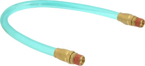 Coilhose Pneumatics - 3/8" ID 1-1/2' Long Lead-In Whip Hose - MNPT Swivel x MNPT Swivel Ends, 140 Working psi, -20 to 165°F, 3/8" Fitting, - Exact Tooling