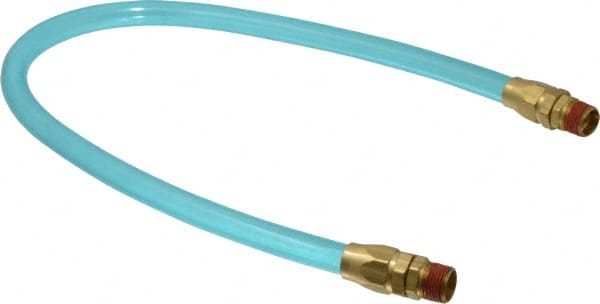 Coilhose Pneumatics - 3/8" ID 2' Long Lead-In Whip Hose - MNPT Swivel x MNPT Swivel Ends, 140 Working psi, -20 to 165°F, 3/8" Fitting, - Exact Tooling