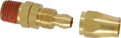 Coilhose Pneumatics - 1/4 NPT, Brass Reusable Hose Male Swivel Fitting - 1/4" Hose ID x 3/8" Hose OD - Exact Tooling
