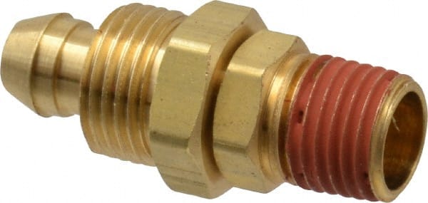 Coilhose Pneumatics - 1/4 NPT, Brass Reusable Hose Male Swivel Fitting - 5/16" Hose ID x 15/32" Hose OD - Exact Tooling