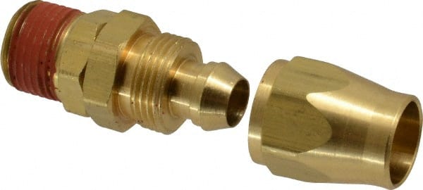 Coilhose Pneumatics - 3/8 NPT, Brass Reusable Hose Male Swivel Fitting - 3/8" Hose ID x 9/16" Hose OD - Exact Tooling