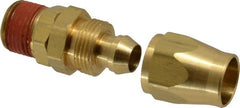 Coilhose Pneumatics - 3/8 NPT, Brass Reusable Hose Male Swivel Fitting - 3/8" Hose ID x 9/16" Hose OD - Exact Tooling