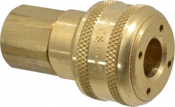 Coilhose Pneumatics - 1/4 Female NPT Industrial Pneumatic Hose Coupler - Brass, 1/4" Body Diam - Exact Tooling