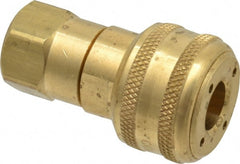 Coilhose Pneumatics - 3/8 Female NPT Industrial Pneumatic Hose Coupler - Brass, 1/4" Body Diam - Exact Tooling