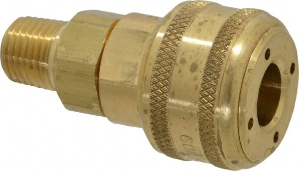 Coilhose Pneumatics - 1/4 Male NPT Industrial Pneumatic Hose Coupler - Brass, 1/4" Body Diam - Exact Tooling