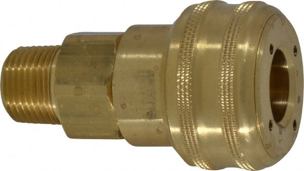 Coilhose Pneumatics - 3/8 Male NPT Industrial Pneumatic Hose Coupler - Brass, 3/8" Body Diam - Exact Tooling