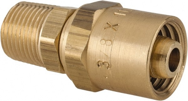 Dixon Valve & Coupling - 3/8 NPTF, Reusable Hose Male Fitting - 3/8" Hose ID x 11/16" Hose OD - Exact Tooling